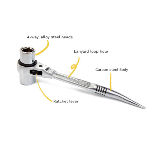Dirty Rigger 4 Way Podger Ratchet Metric