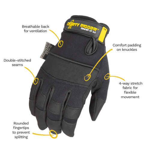 Dirty Rigger Comfort Fit 0.5 High Dexterity Glove – Full Fingered